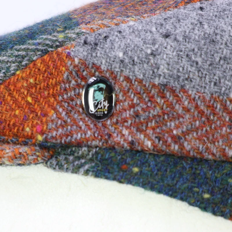 City Sport Flat Cap | Oranje Groen Geblokt | www.pietkoopmans.nl