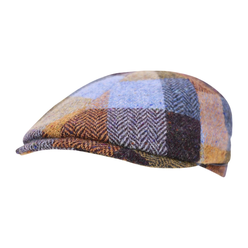 City Sport Winter Flat Cap | Lichtblauw Geblokt | www.pietkoopmans.nl