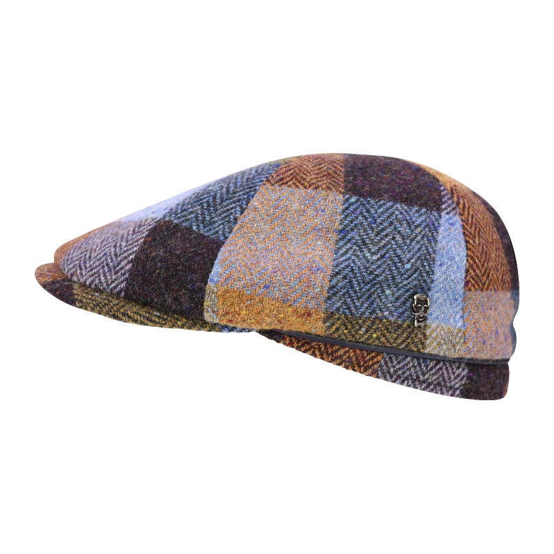 City Sport Winter Flat Cap | Lichtblauw Geblokt | www.pietkoopmans.nl