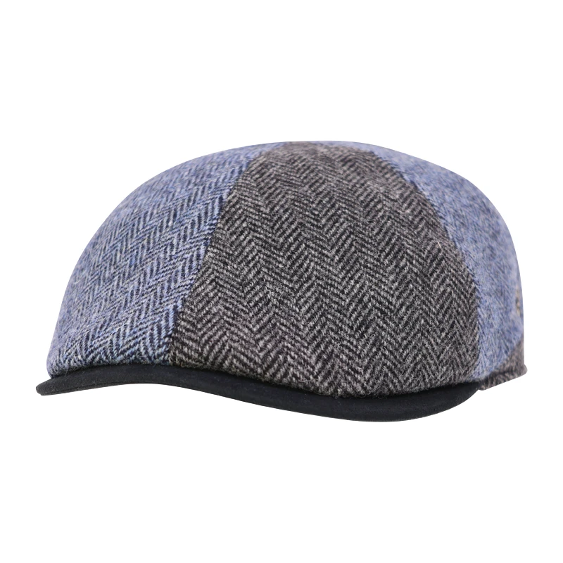 City Sport Winter Flatcap | Blauw Patchwork | www.pietkoopmans.nl