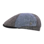 City Sport Winter Flatcap | Blauw Patchwork | www.pietkoopmans.nl