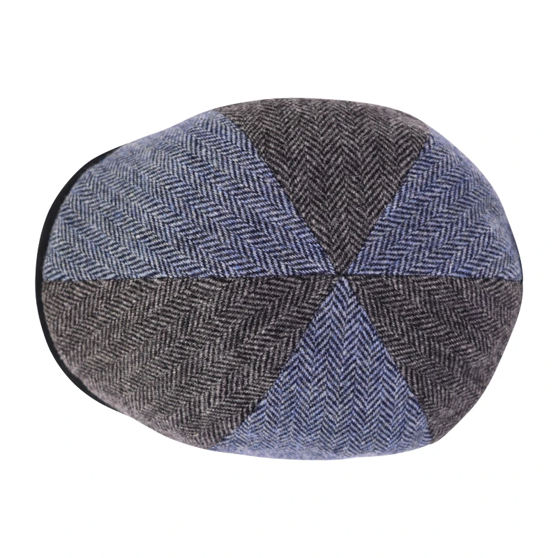 City Sport Winter Flatcap | Blauw Patchwork | www.pietkoopmans.nl