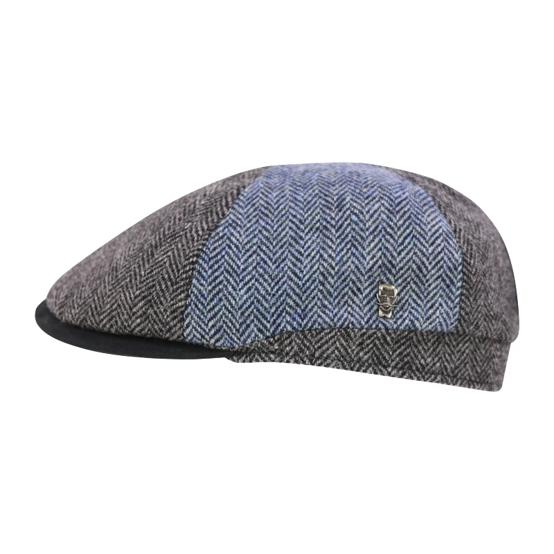 City Sport Winter Flatcap | Blauw Patchwork | www.pietkoopmans.nl