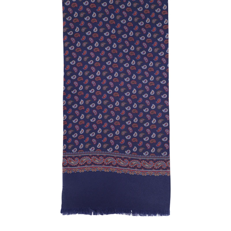City Sport Zijde Shawl | Navy Paisley | www.pietkoopmans.nl