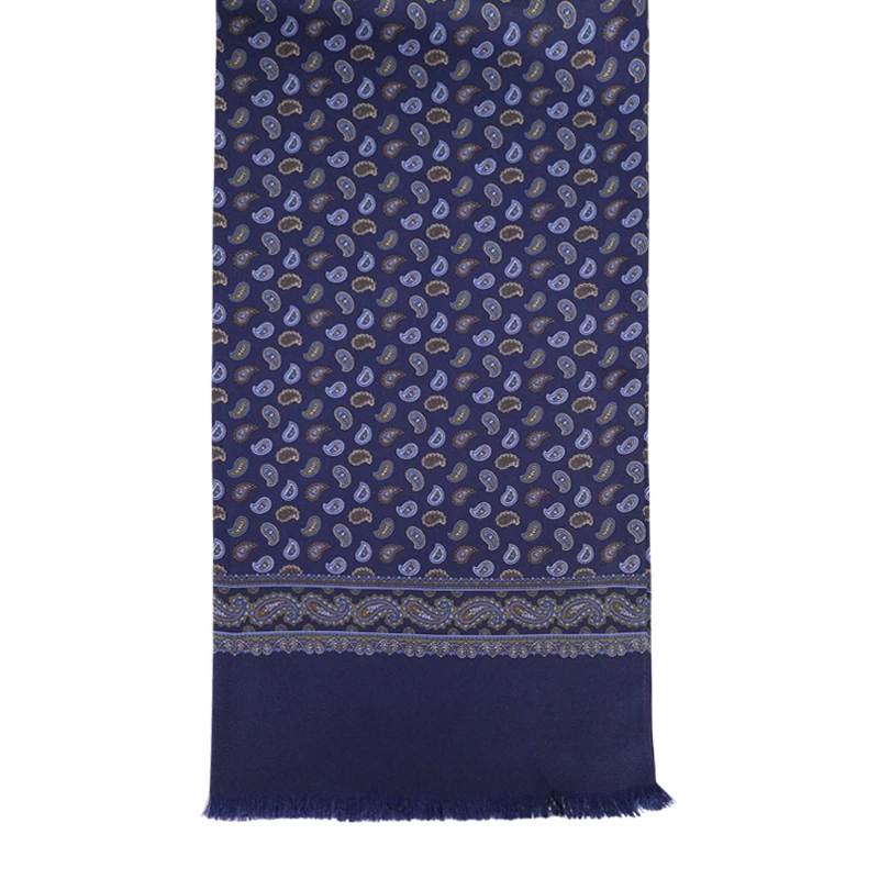 City Sport Zijde Shawl | Olijf Navy Paisley | www.pietkoopmans.nl