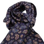 City Sport Zijde Shawl | Indigo Paisley | www.pietkoopmans.nl