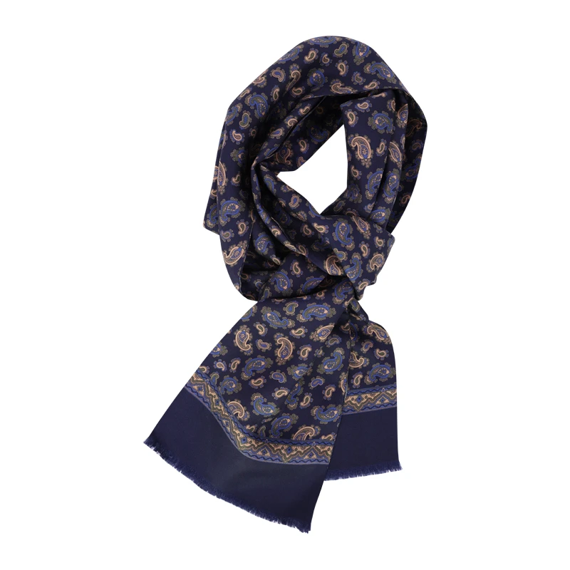 City Sport Zijde Shawl | Indigo Paisley | www.pietkoopmans.nl