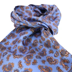 City Sport Zijde Shawl | Lichtblauw Paisley