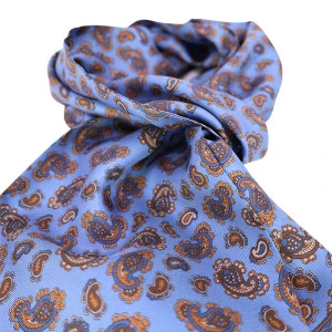 City Sport Zijde Shawl | Lichtblauw Paisley