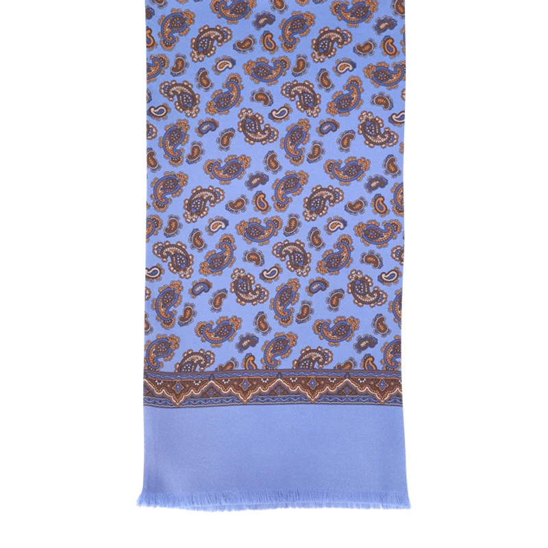 City Sport Zijde Shawl | Lichtblauw Paisley | www.pietkoopmans.nl