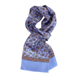 City Sport Zijde Shawl | Lichtblauw Paisley