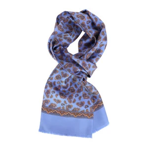 City Sport Zijde Shawl | Lichtblauw Paisley