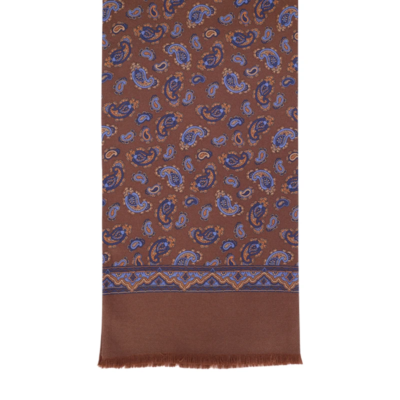 City Sport Zijde Shawl | Bruin Paisley | www.pietkoopmans.nl