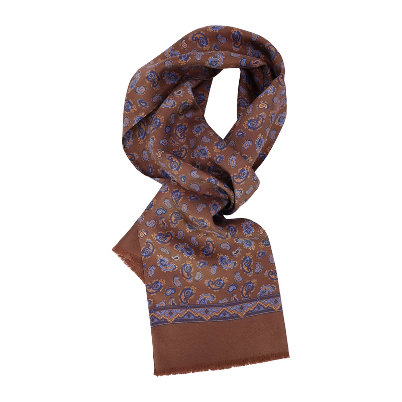City Sport Zijde Shawl | Bruin Paisley | www.pietkoopmans.nl