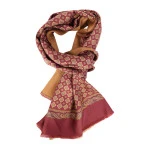 City Sport Zijde Modaal Shawl | Bordeaux Camel  Medallions | www.pietkoopmans.nl