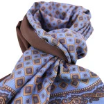 City Sport Zijde Modaal Shawl | Blauw Bruine Medallions | www.pietkoopmans.nl