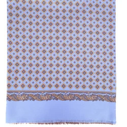 City Sport Zijde Modaal Shawl | Blauw Bruine Medallions