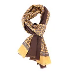 City Sport Zijde Modaal Shawl | Geel Bruin Medallions | www.pietkoopmans.nl