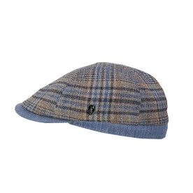 City Sport Zomer Flat Cap | Lichtblauw Geruit | www.pietkoopmans.nl
