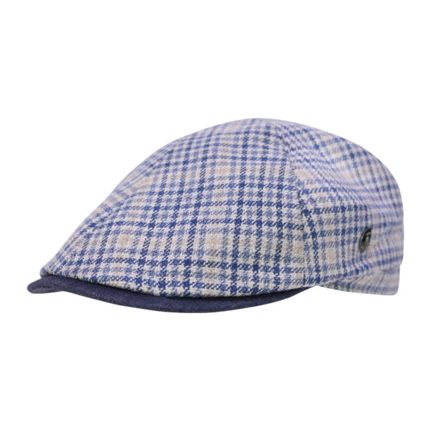 City Sport Zomer Flat Cap | Zijde Marine Geruit | www.pietkoopmans.nl