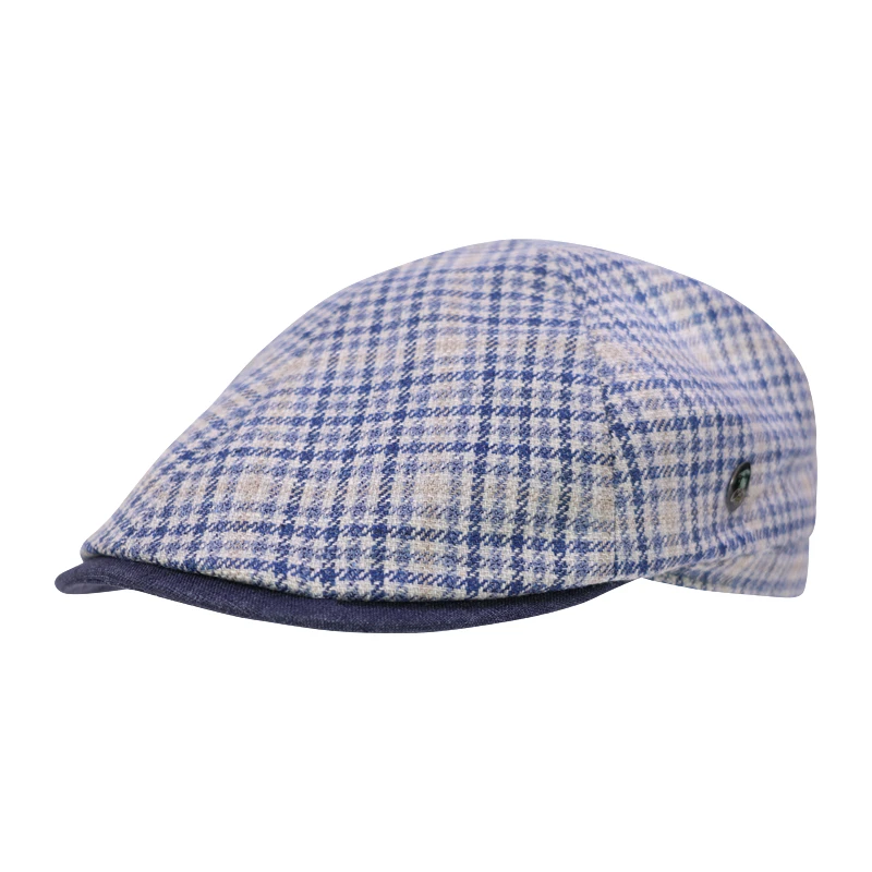 City Sport Zomer Flat Cap | Zijde Marine Geruit | www.pietkoopmans.nl