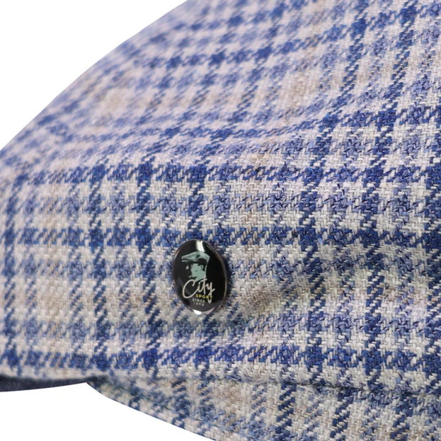 City Sport Zomer Flat Cap | Zijde Marine Geruit | www.pietkoopmans.nl