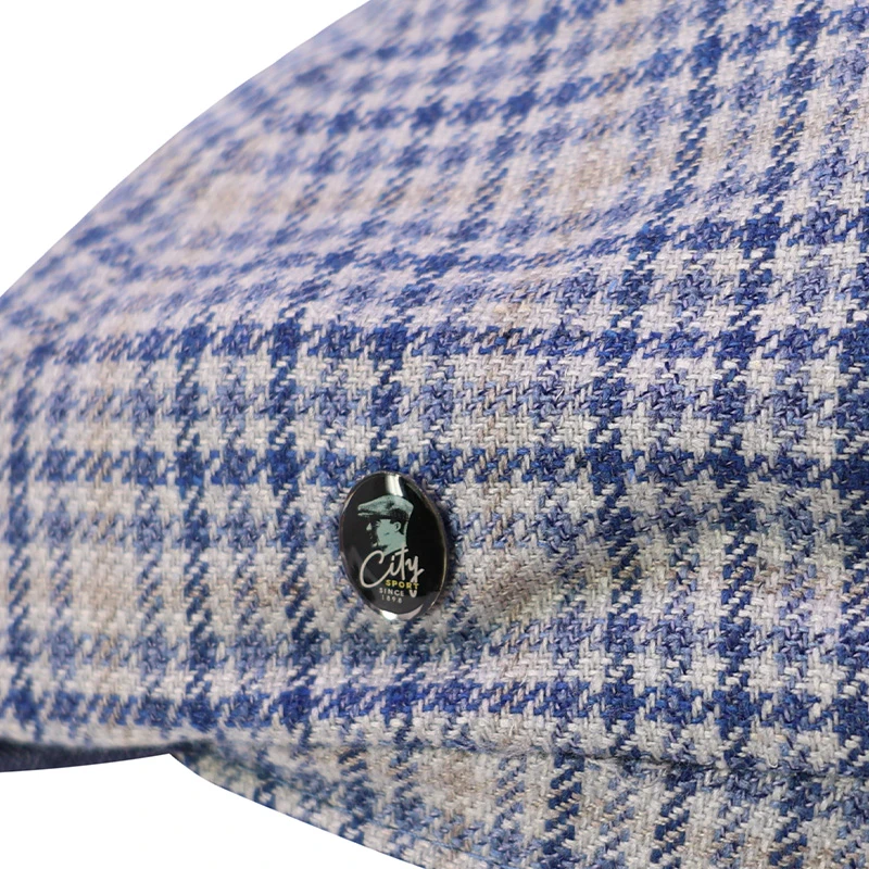 City Sport Zomer Flat Cap | Zijde Marine Geruit | www.pietkoopmans.nl