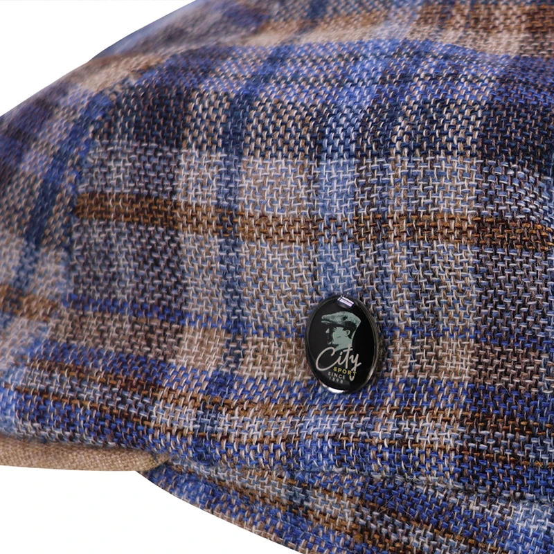 City Sport Zomer Flat Cap | Blauw Bruin Geruit | www.pietkoopmans.nl