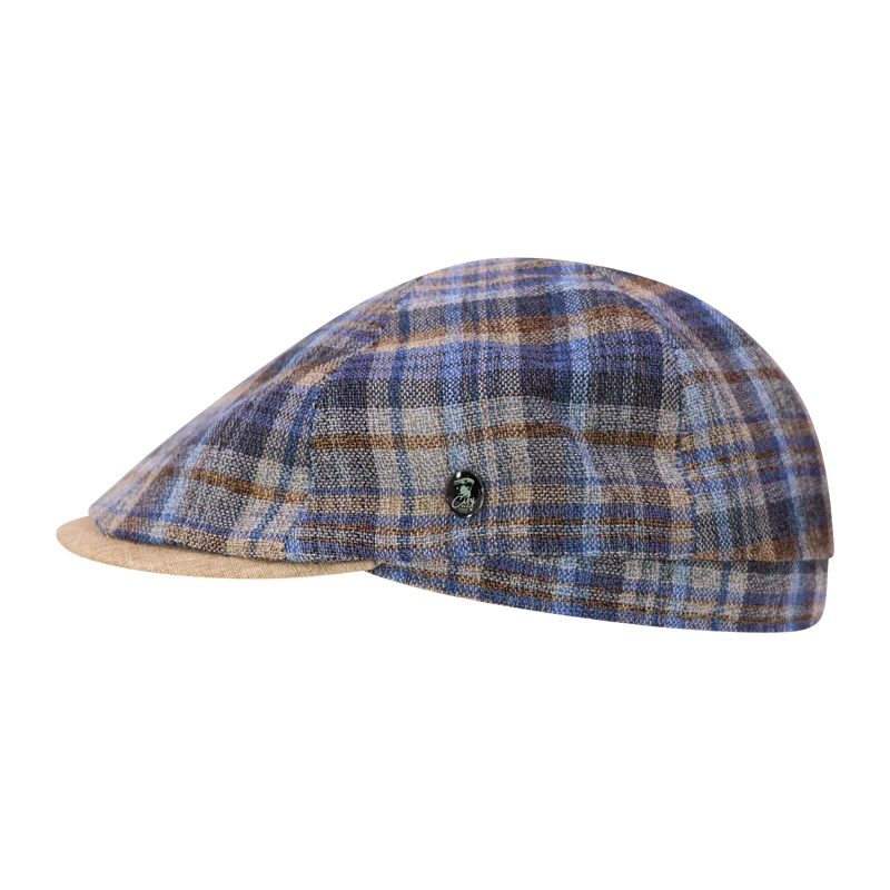 City Sport Zomer Flat Cap | Blauw Bruin Geruit | www.pietkoopmans.nl