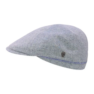City Sport Summer Tweed Flat Cap | Lichtblauw Visgraat