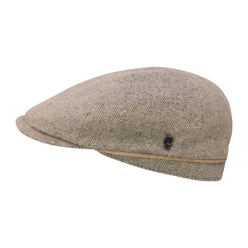 City Sport Summer Tweed Flat Cap | Créme Visgraat | www.pietkoopmans.nl