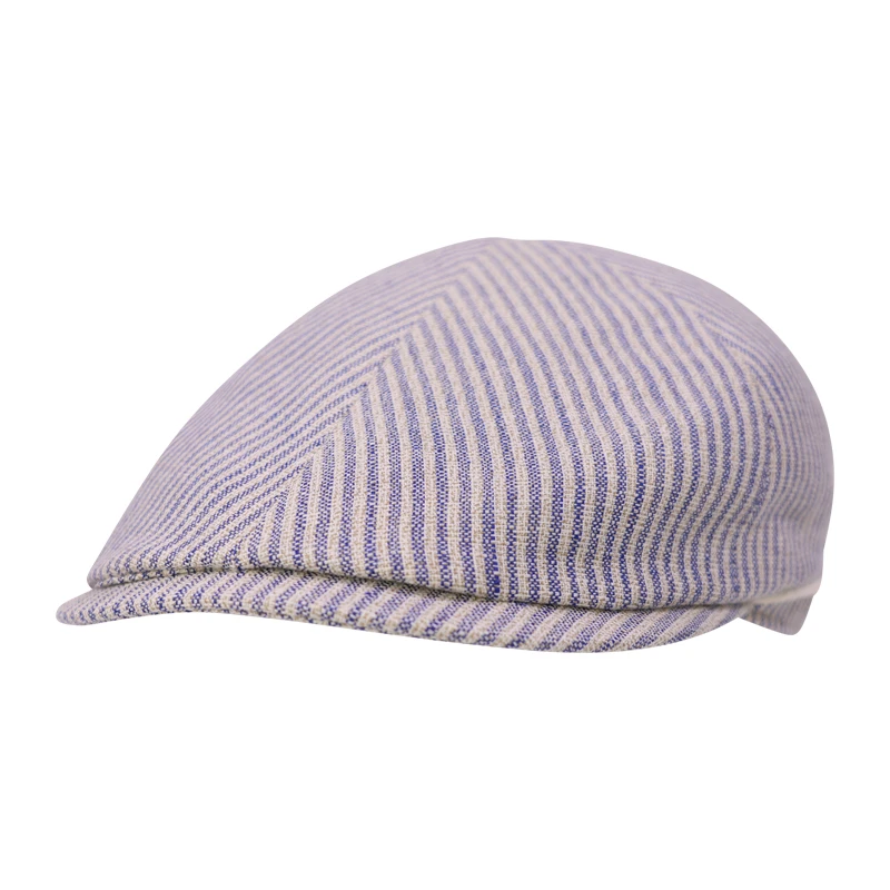 City Sport Zomer Flat Cap | Blauw Beige Gestreept | www.pietkoopmans.nl