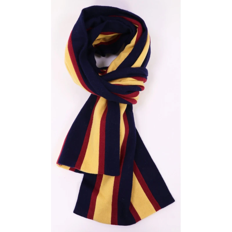 College Shawl Cambridge | Bordeaux Geel Navy | www.pietkooopmans.nl