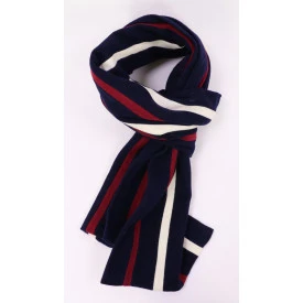 College Shawl Oxford | Bordeaux Navy Creme