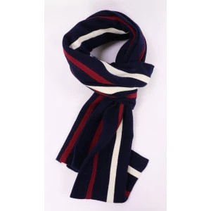 College Shawl Oxford | Bordeaux Navy Creme