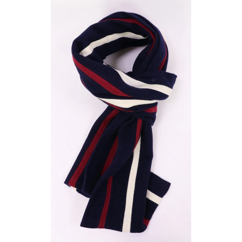 College Shawl Oxford | Bordeaux Navy Creme | www.pietkooopmans.nl