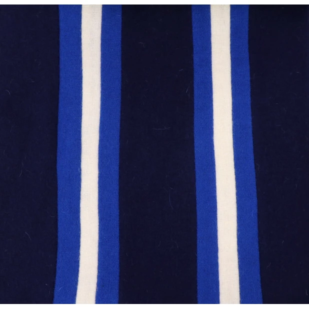 College Shawl Preston | Kobalt Navy Creme | www.pietkooopmans.nl