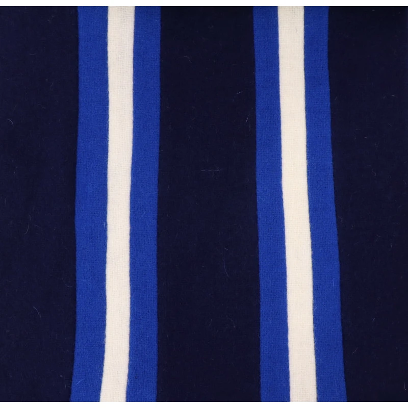 College Shawl Preston | Kobalt Navy Creme | www.pietkooopmans.nl