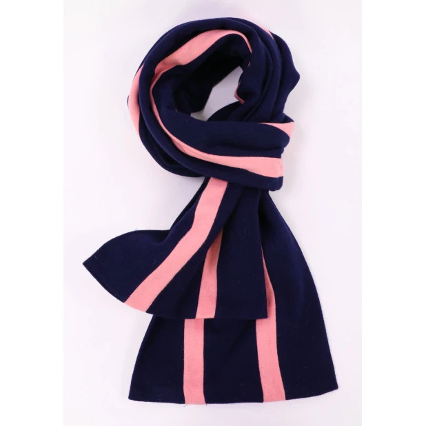 College Shawl Warwick | Roze Navy | www.pietkooopmans.nl