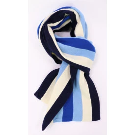 College Shawl York | Wit Navy Blauw