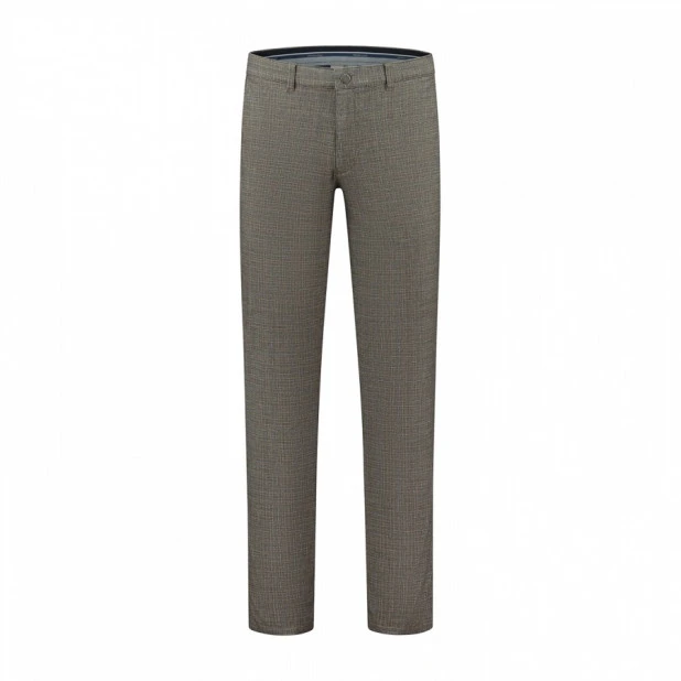 Com4 Winter Chino | Bruin Geruit | www.pietkoopmans.nl