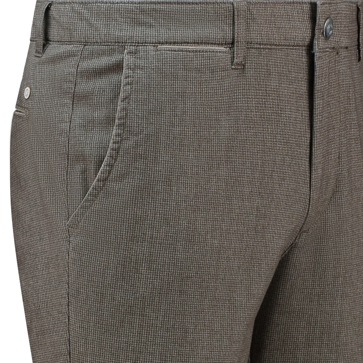 Com4 Winter Chino | Bruin Pied de Poule | www.pietkoopmans.nl