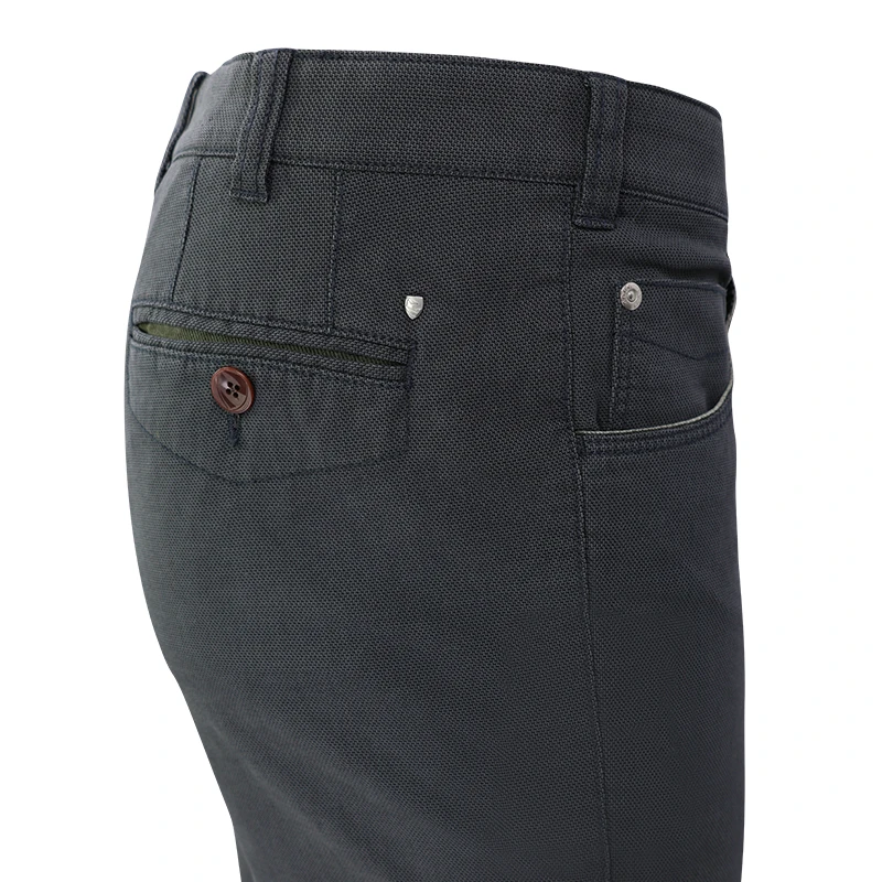  Com4 5 Swing Front Broek | Grijs Geweven Look | www.pietkoopmans.nl