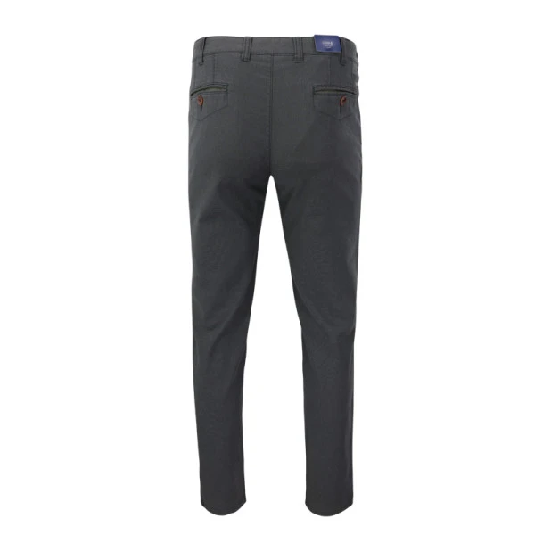  Com4 5 Swing Front Broek | Grijs Geweven Look | www.pietkoopmans.nl