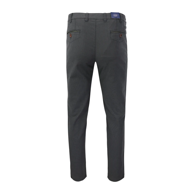  Com4 5 Swing Front Broek | Grijs Geweven Look | www.pietkoopmans.nl