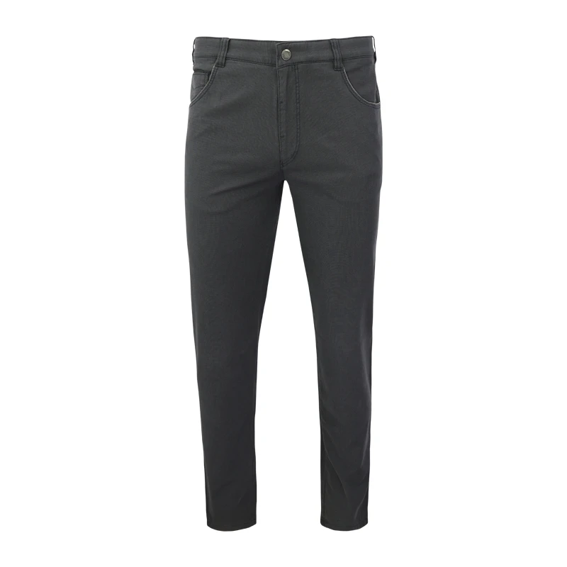  Com4 5 Swing Front Broek | Grijs Geweven Look | www.pietkoopmans.nl