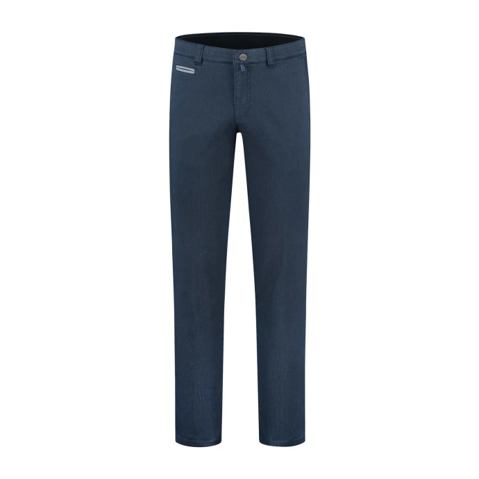 Com4 Sportieve Chino | Marine Print | www.pietkoopmans.nl