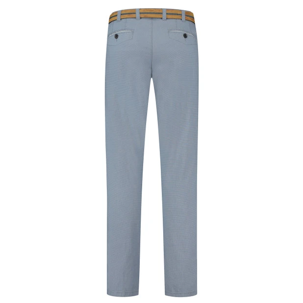 Com4 5 Pocket Broek | Ruit Blauw | www.pietkoopmans.nl