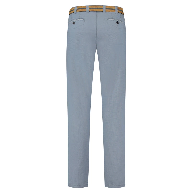 Com4 5 Pocket Broek | Ruit Blauw | www.pietkoopmans.nl