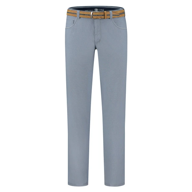 Com4 5 Pocket Broek | Ruit Blauw | www.pietkoopmans.nl